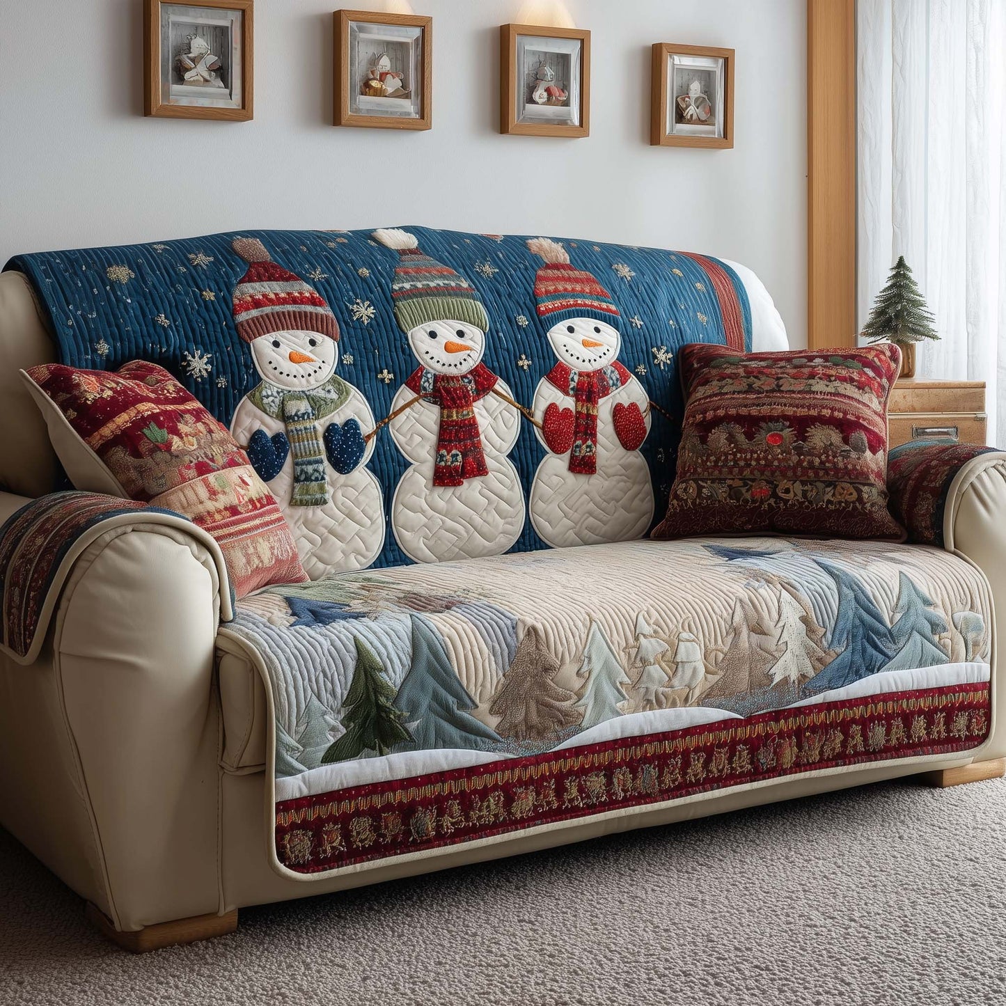 Winter Trio Quilted Sofa Cover GFTOQM985