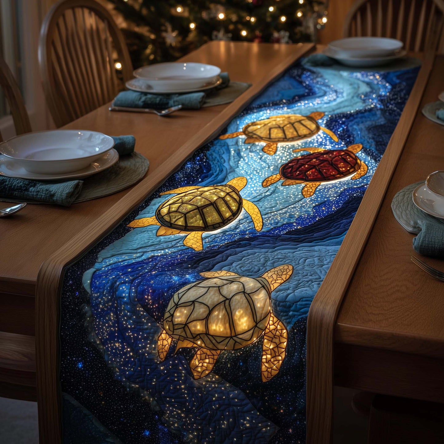 Cosmic Swim Quilted Table Runner GFTOQM993