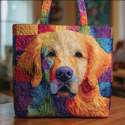 Rainbow Golden Retriever Quilted Tote Bag GFTOTG203
