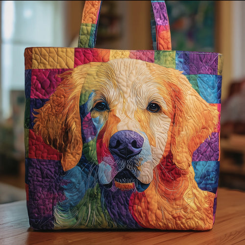 Rainbow Golden Retriever Quilted Tote Bag GFTOTG203