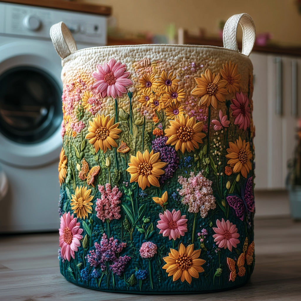 Sea Of Flowers Quilted Laundry Basket GFTOTG212