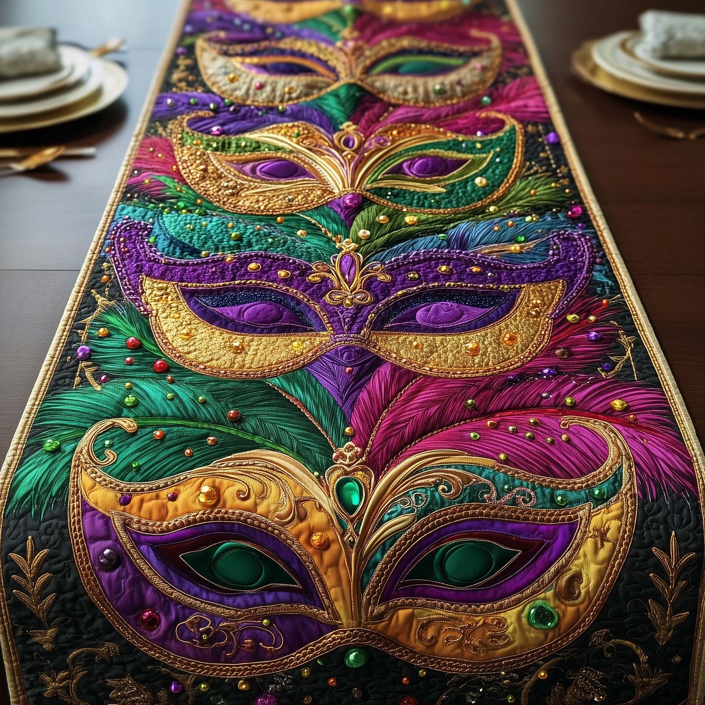 Mardi Gras Quilted Table Runner GFTOTG2388