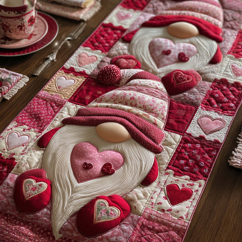 Sweetheart Gnomeville Quilted Table Runner GFTOTG2429