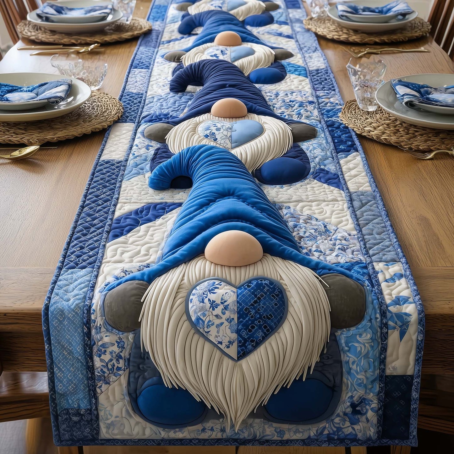 Sweetheart Gnomeville Quilted Table Runner GFTOTG2433