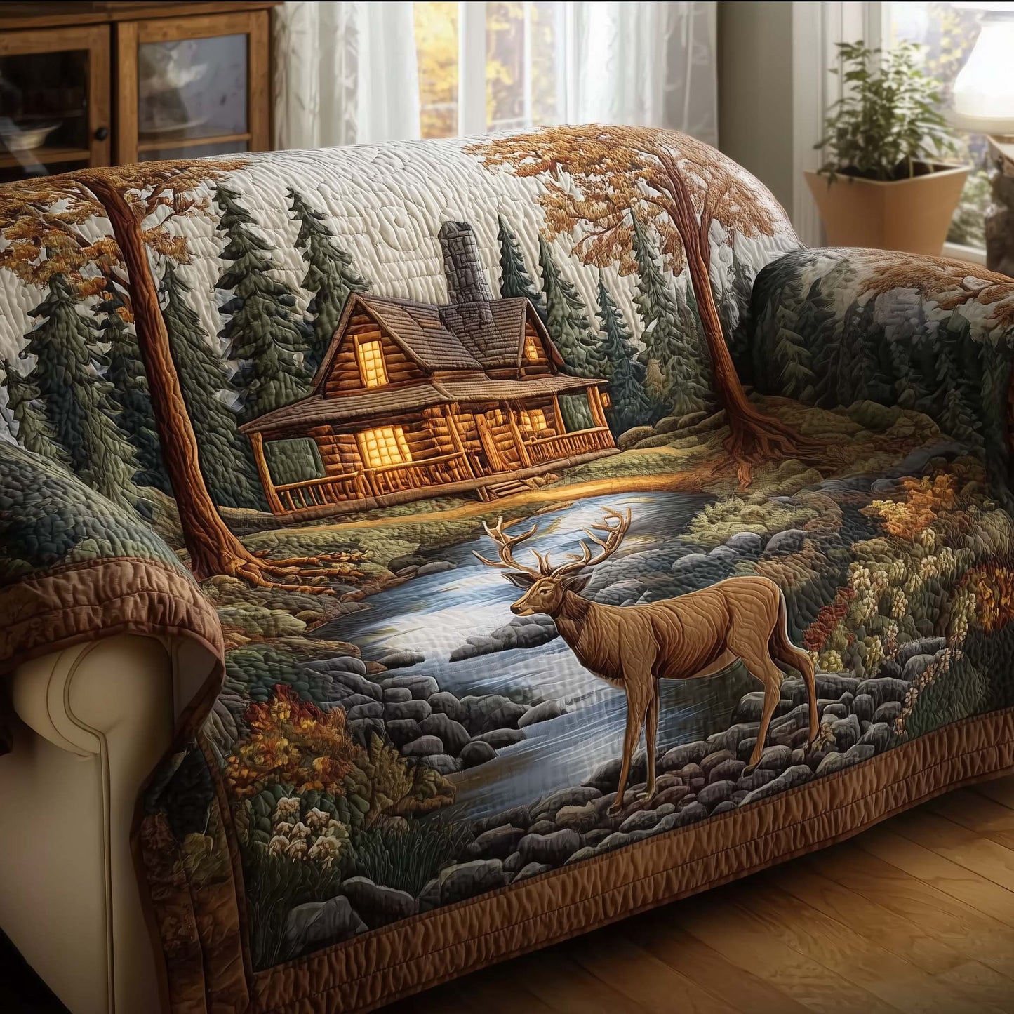 Log Cabin Quilted Sofa Cover GFTOTG2497