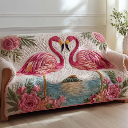 Flamingo Lagoon Quilted Sofa Cover GFTOTG2525