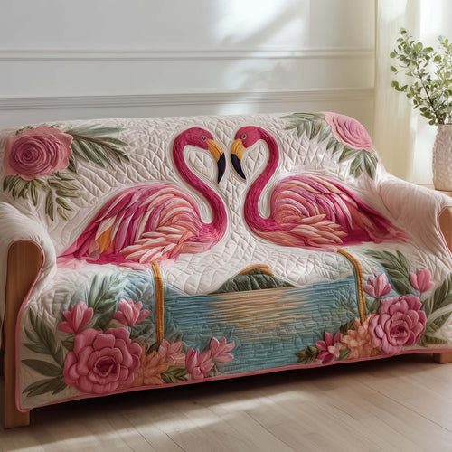 Flamingo Lagoon Quilted Sofa Cover GFTOTG2525
