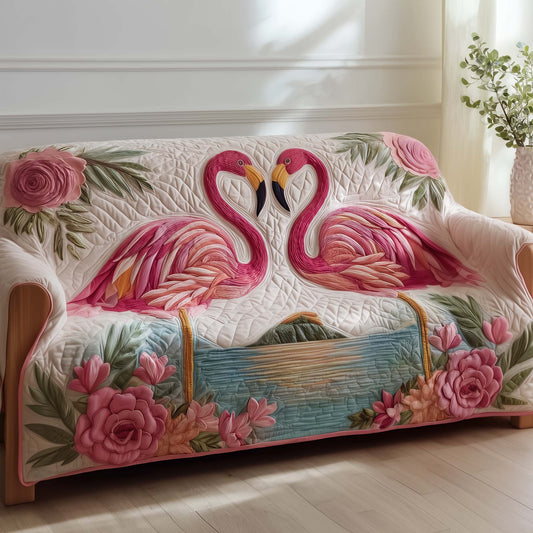 Flamingo Lagoon Quilted Sofa Cover GFTOTG2525