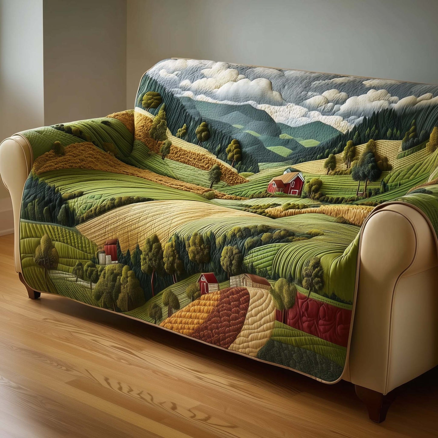 Peaceful Farmland Quilted Sofa Cover GFTOTG2527