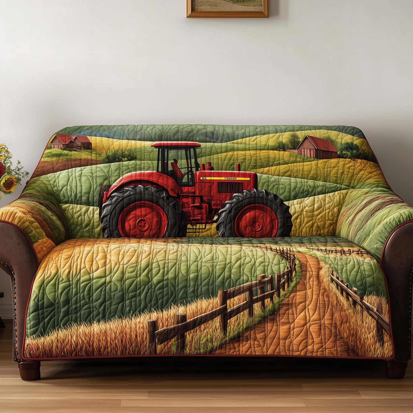 Peaceful Farmland Quilted Sofa Cover GFTOTG2529