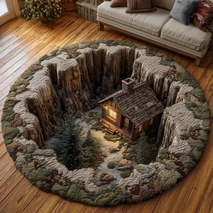 Log Cabin Quilted Round Mat GFTOTG2574