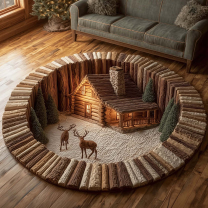 Log Cabin Quilted Round Mat GFTOTG2576