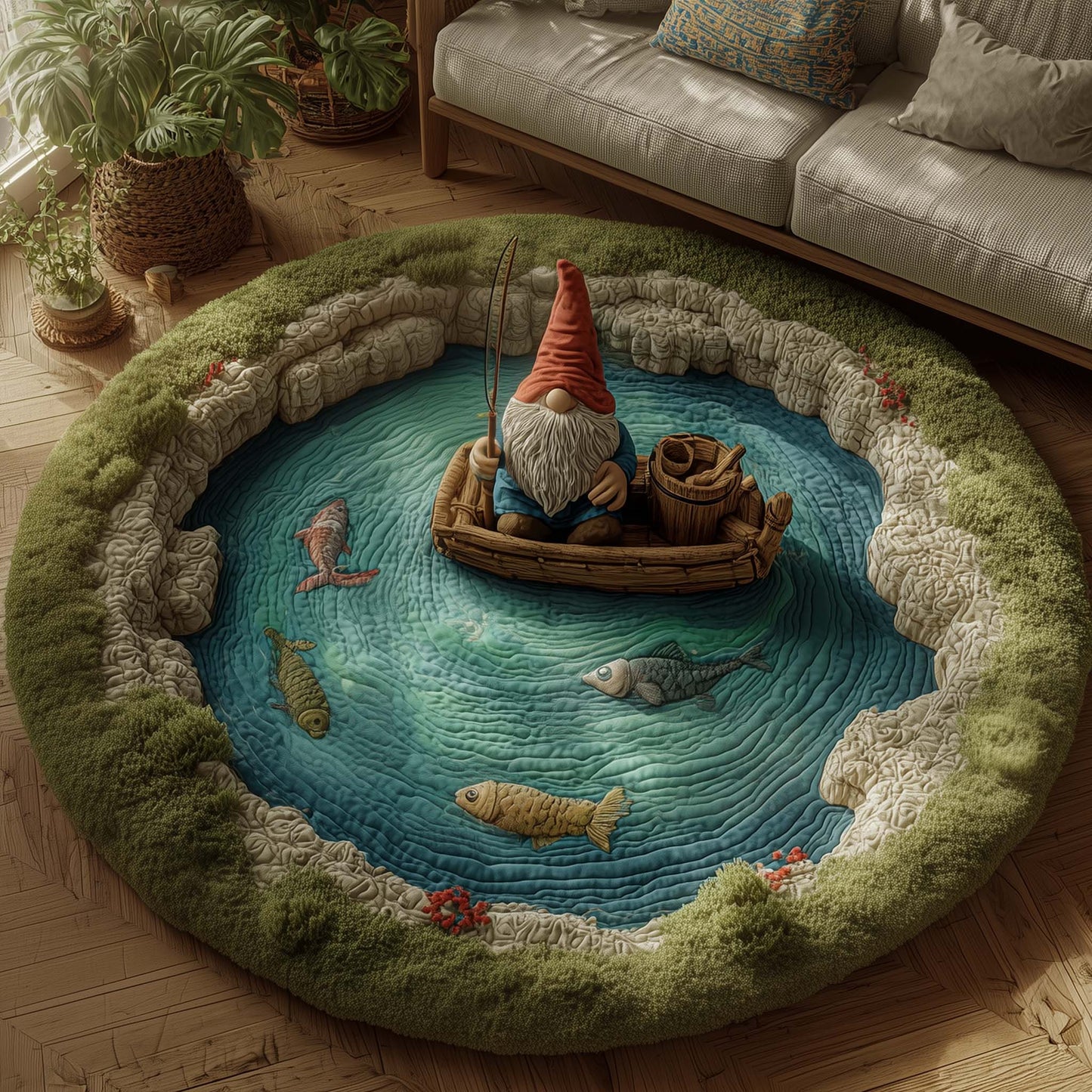 Fishing Season Quilted Round Mat GFTOTG2579