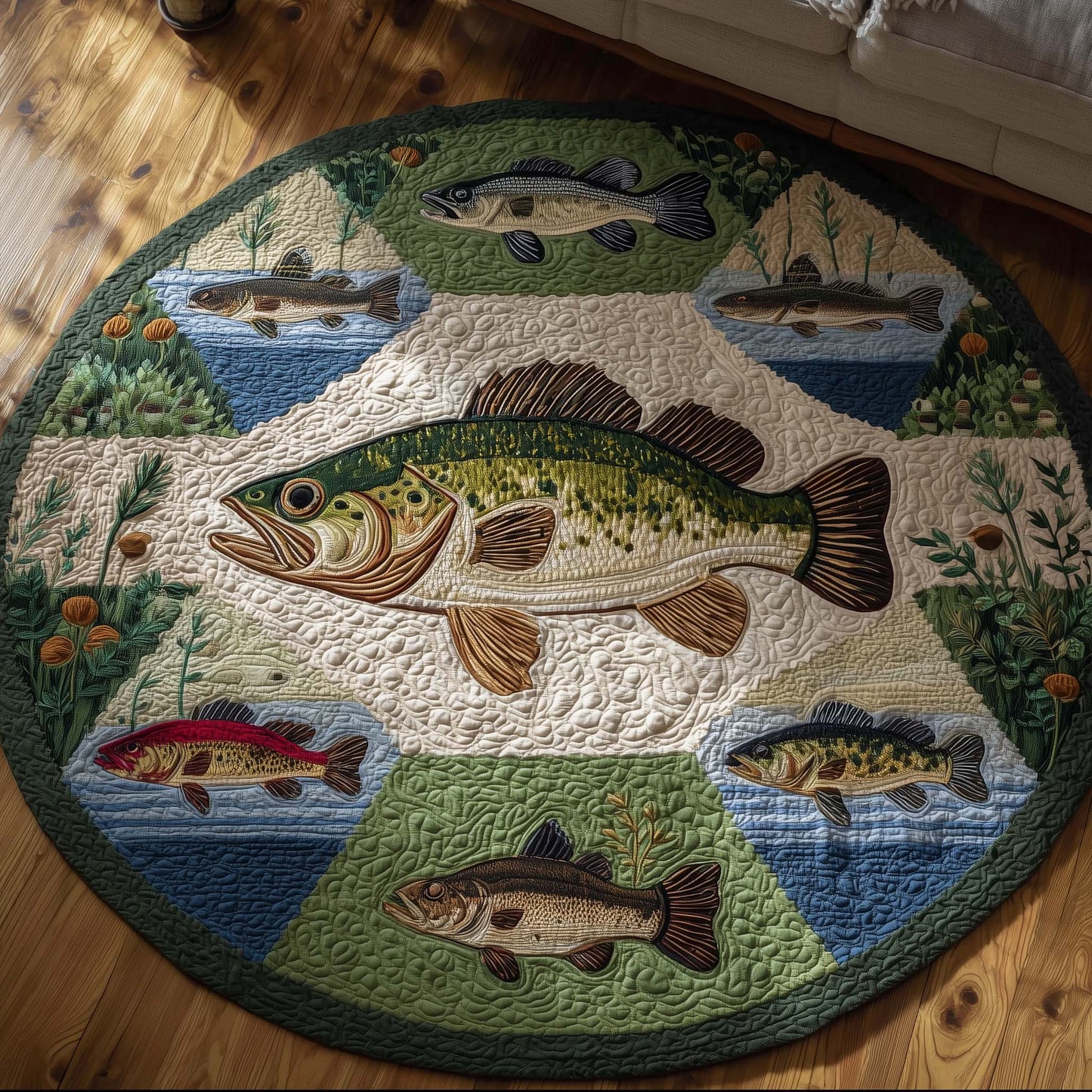 Fishing Season Quilted Round Mat GFTOTG2582