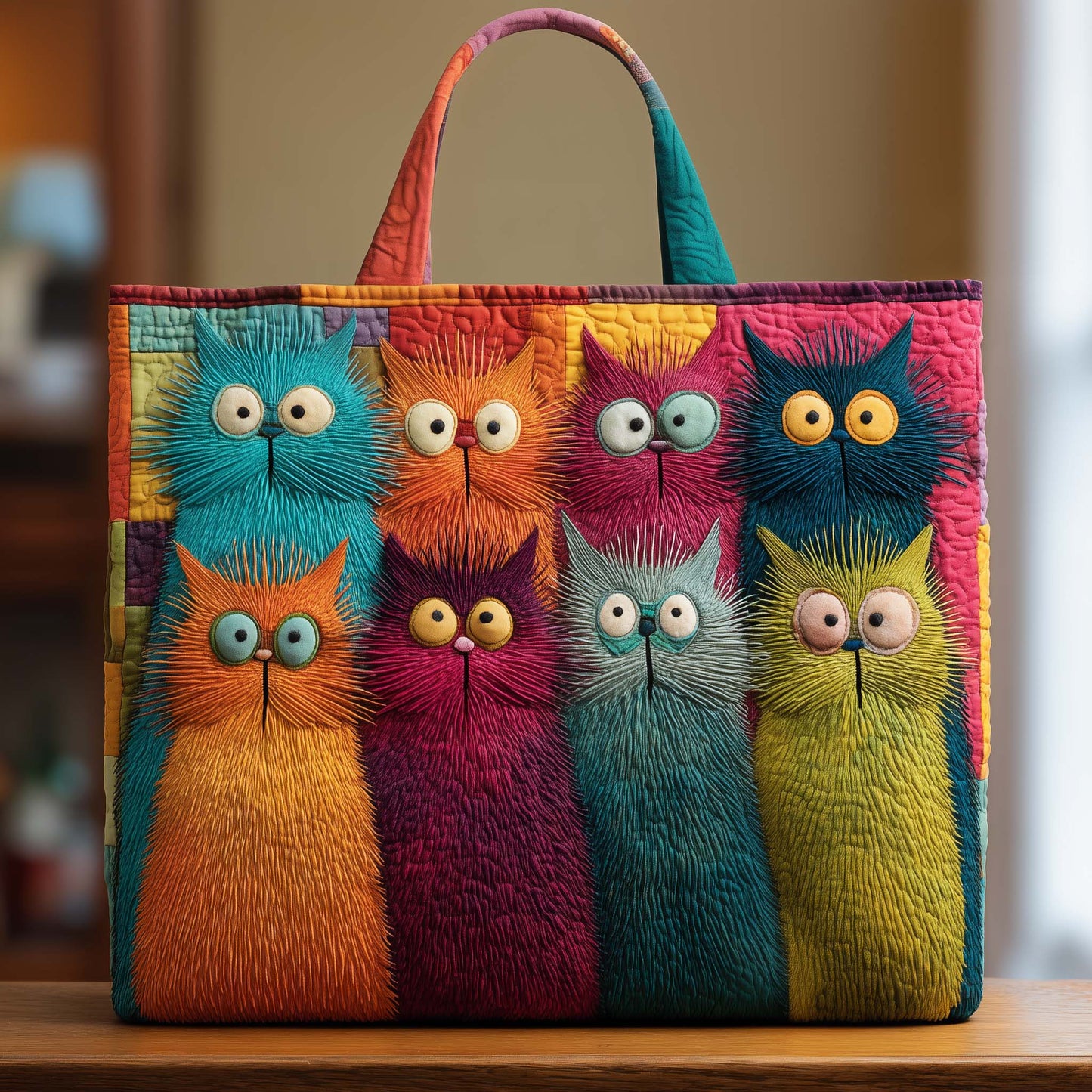 Funky Feline Quilted Tote Bag GFTOTG2690