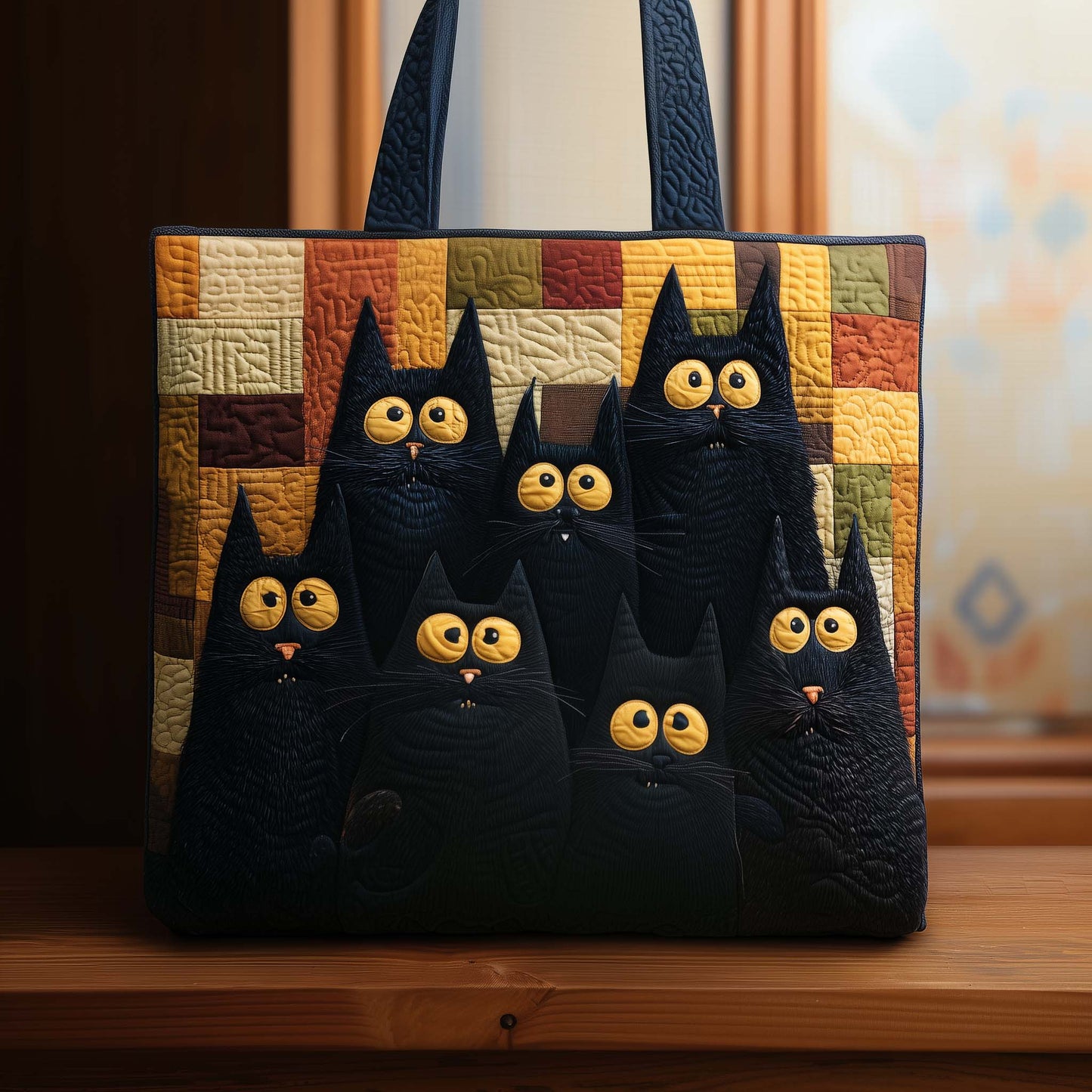 Funky Feline Quilted Tote Bag GFTOTG2693