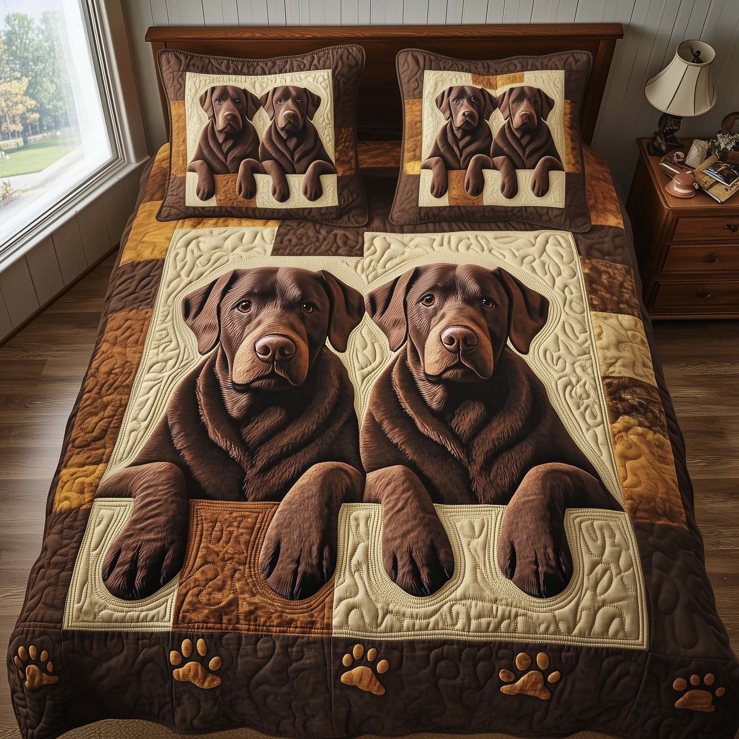Paw Love 3-Piece Quilted Bedding Set GFTOTG2748
