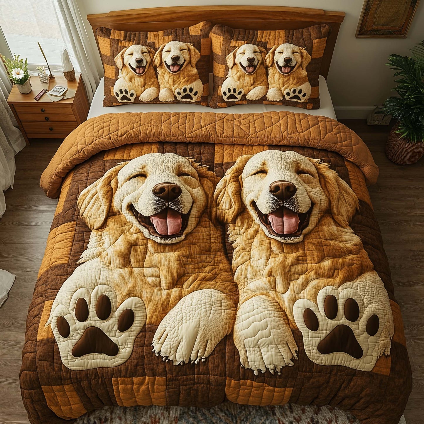 Paw Love 3-Piece Quilted Bedding Set GFTOTG2749