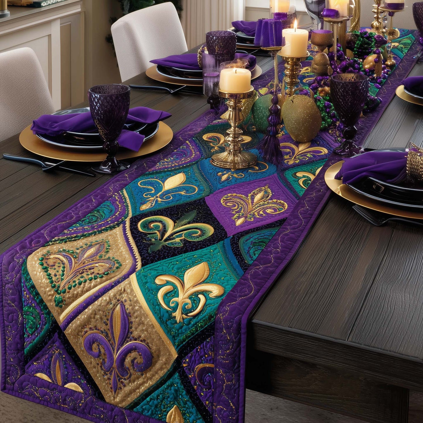 Fleur De Lis Quilted Table Runner GFTOTG2793
