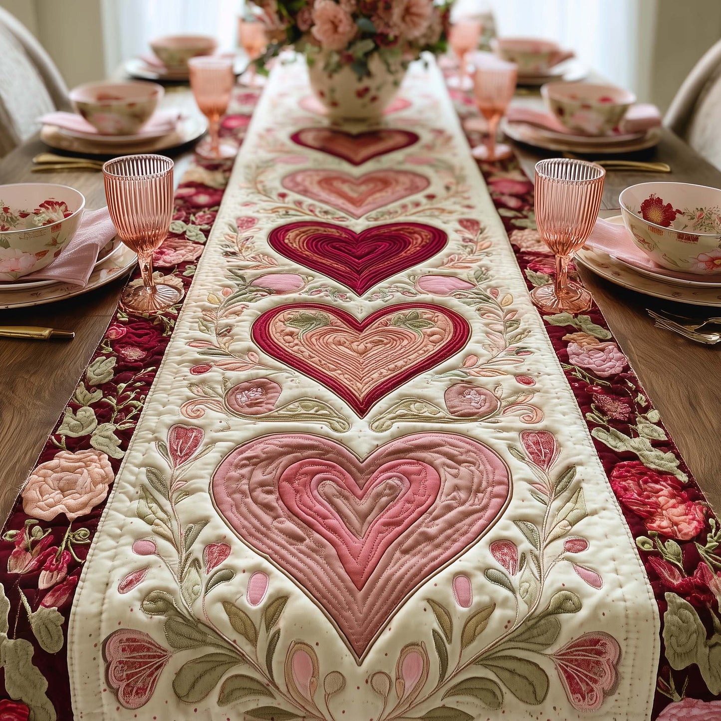 Heart Bloom Quilted Table Runner GFTOTG2801
