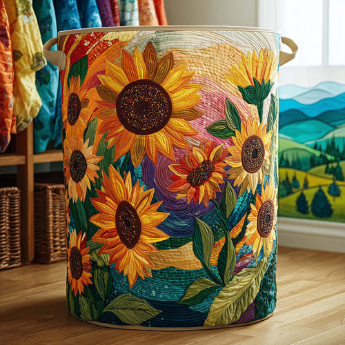 Sunflower Bloom Quilted Laundry Basket GFTOTG2809