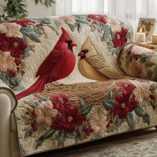Love Nest Cardinals Quilted Sofa Cover GFTOTG2844