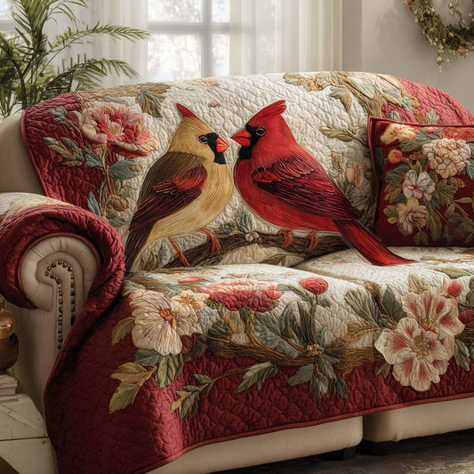 Love Nest Cardinals Quilted Sofa Cover GFTOTG2846