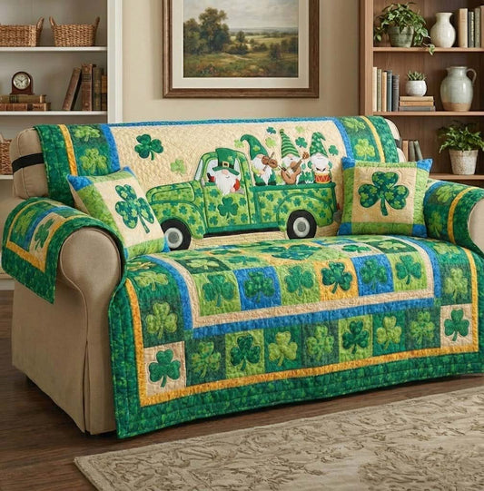 Emerald Luck Quilted Sofa Cover GFTOTG2853