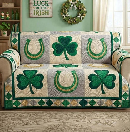 Emerald Luck Quilted Sofa Cover GFTOTG2854