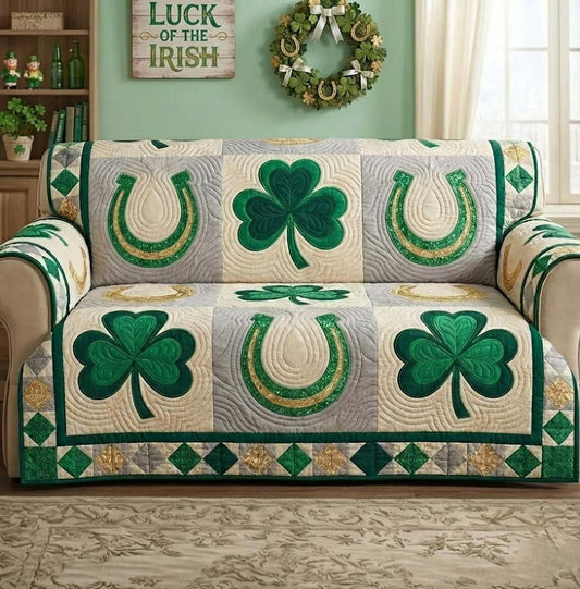 Emerald Luck Quilted Sofa Cover GFTOTG2854