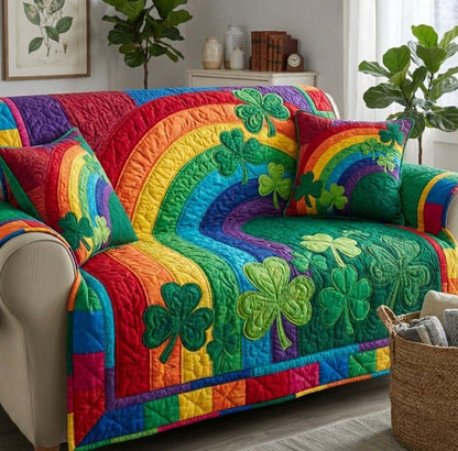 Emerald Luck Quilted Sofa Cover GFTOTG2855