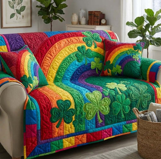 Emerald Luck Quilted Sofa Cover GFTOTG2855