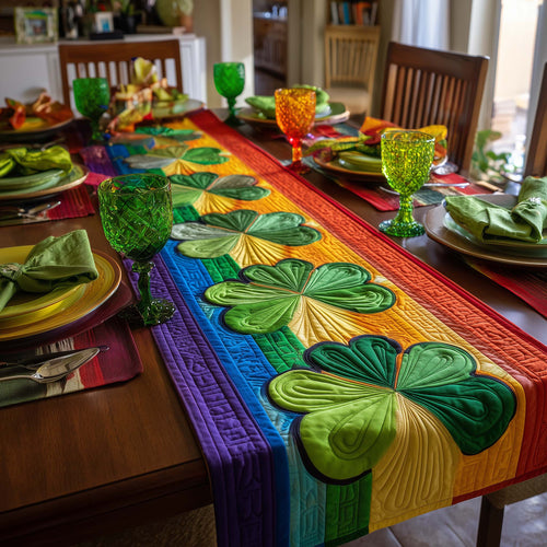 Lucky Shamrock Charm Quilted Table Runner GFTOTG2856
