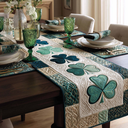 Lucky Shamrock Charm Quilted Table Runner GFTOTG2860