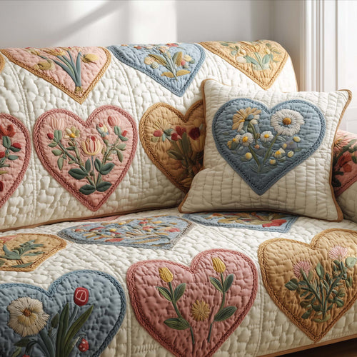 Bloom Patch Quilted Sofa Cover GFTOTG2888