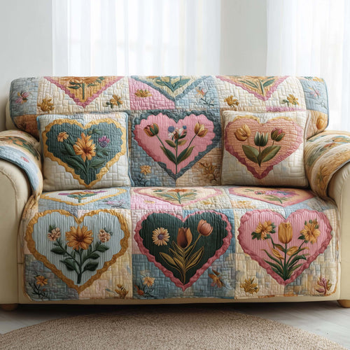 Bloom Patch Quilted Sofa Cover GFTOTG2889
