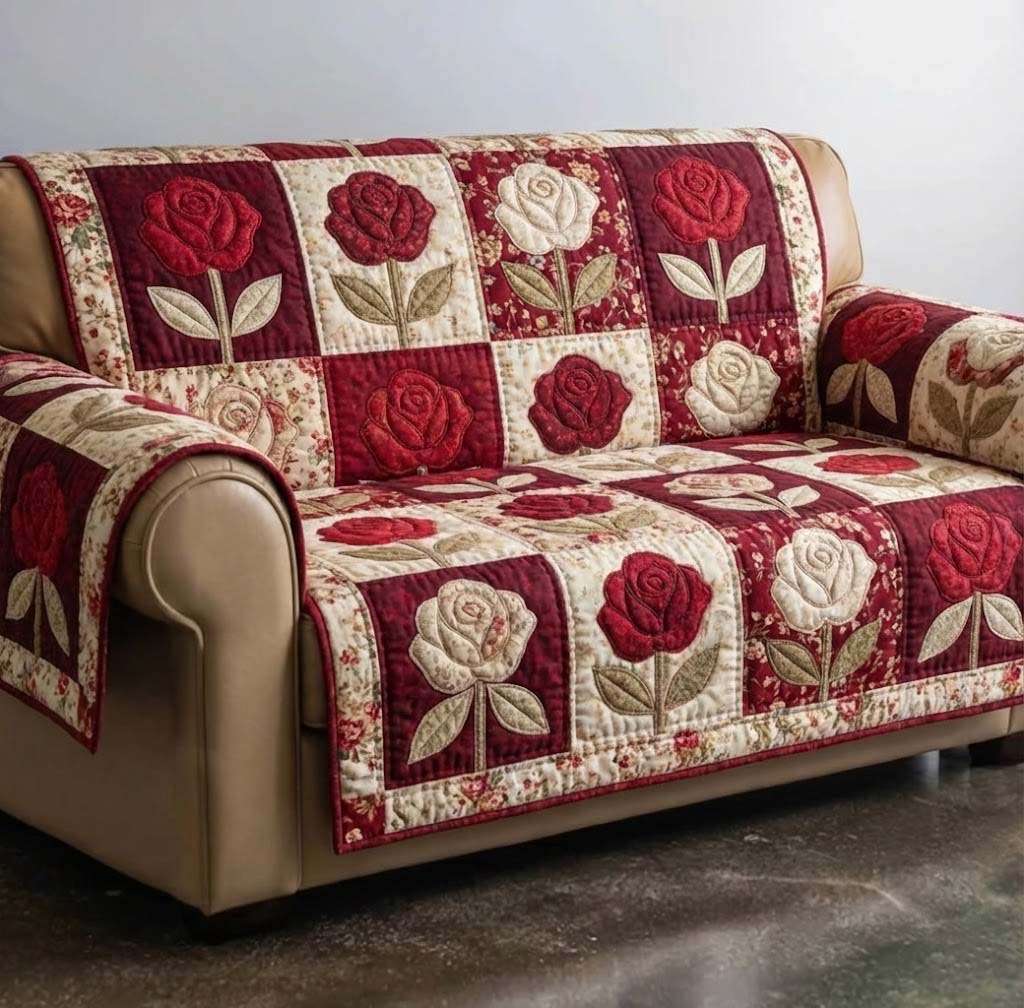 Bloom Patch Quilted Sofa Cover GFTOTG2891