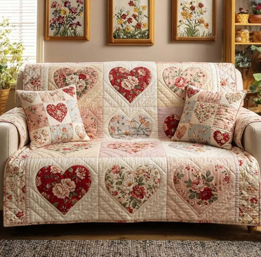 Bloom Patch Quilted Sofa Cover GFTOTG2892