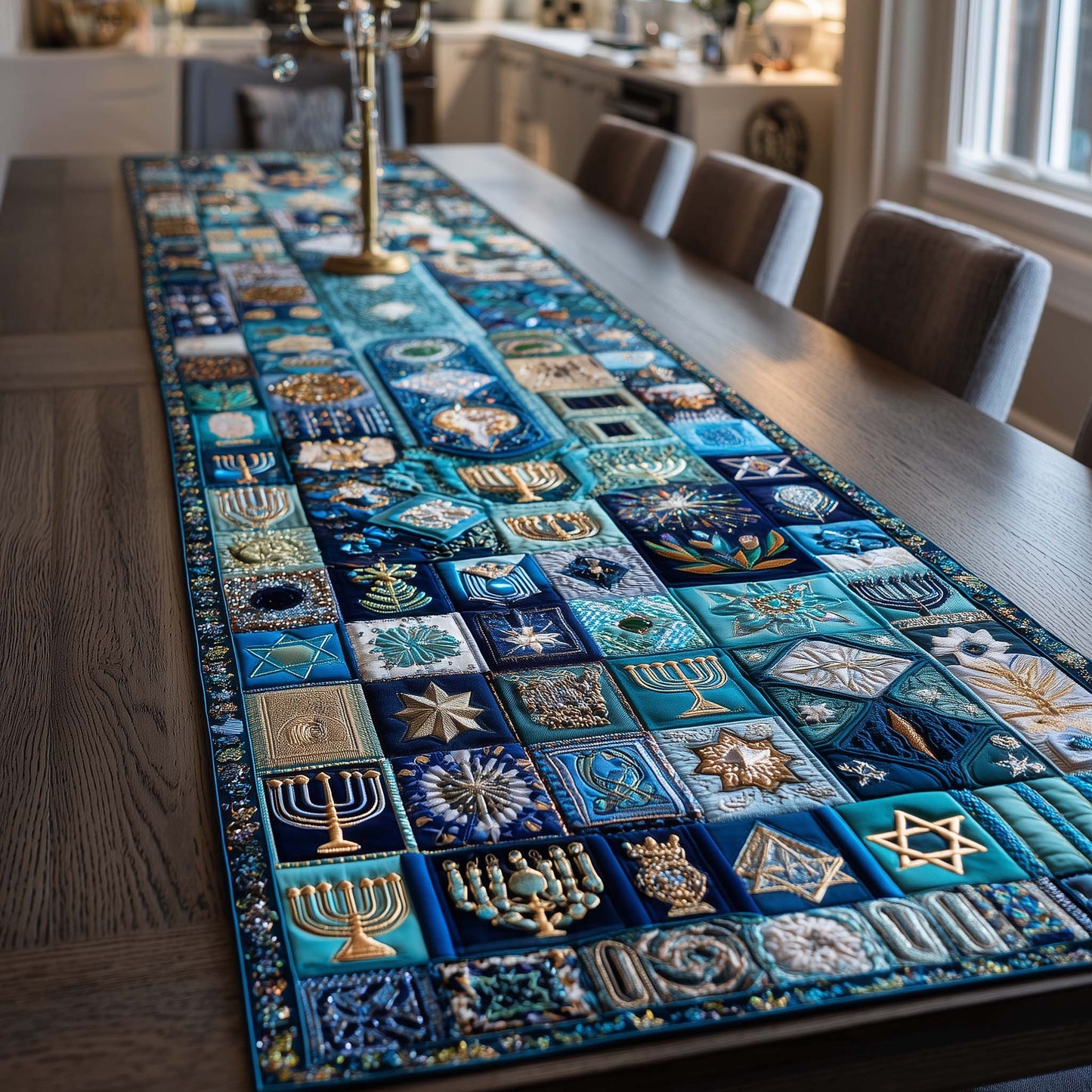 Hanukkah Patchwork Quilted Table Runner GFTOTG2913