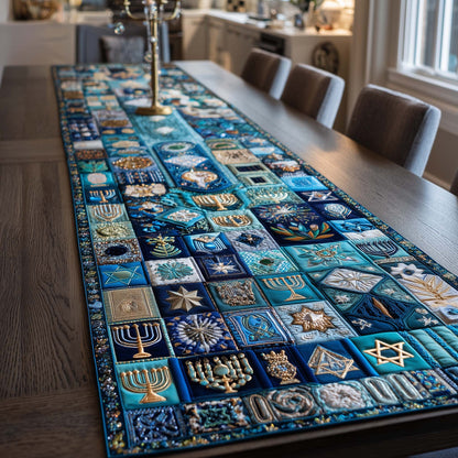 Hanukkah Patchwork Quilted Table Runner GFTOTG2913