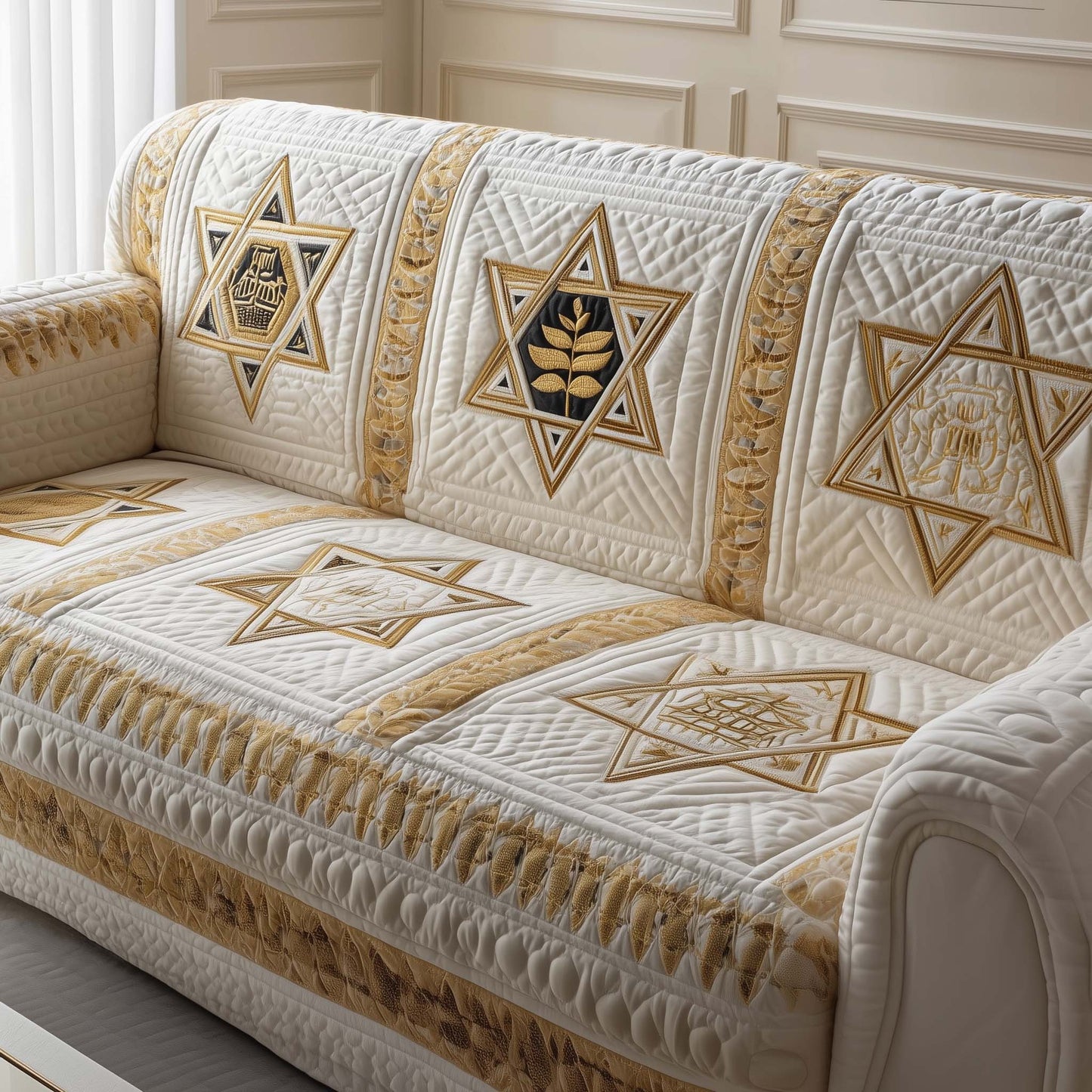 Star of David Quilted Sofa Cover GFTOTG2926