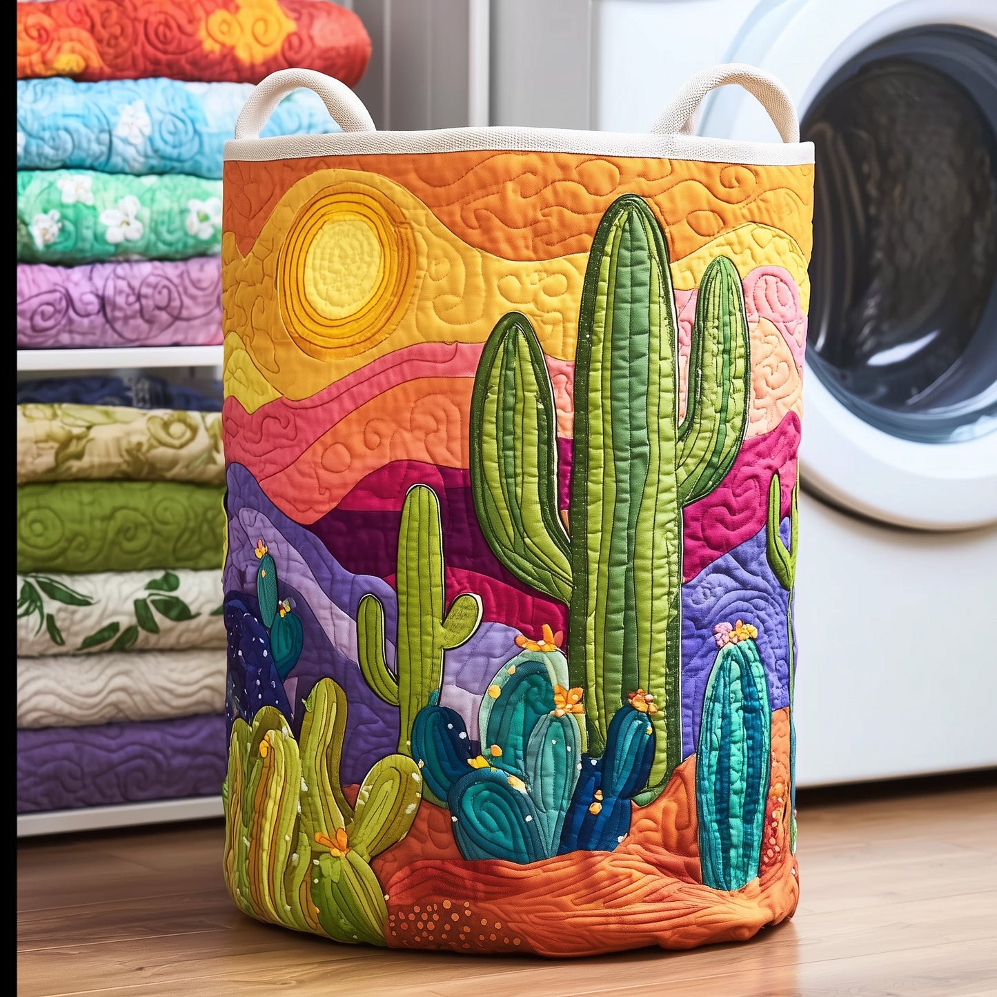 Dreamy Cactus Quilted Laundry Basket GFTOTG292