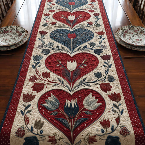 Floral Heart Quilted Table Runner GFTOTG2932