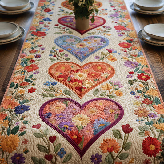 Floral Heart Quilted Table Runner GFTOTG2934