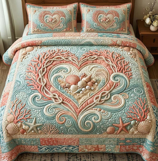 Ocean Love 3-Piece Quilted Bedding Set GFTOTG3001