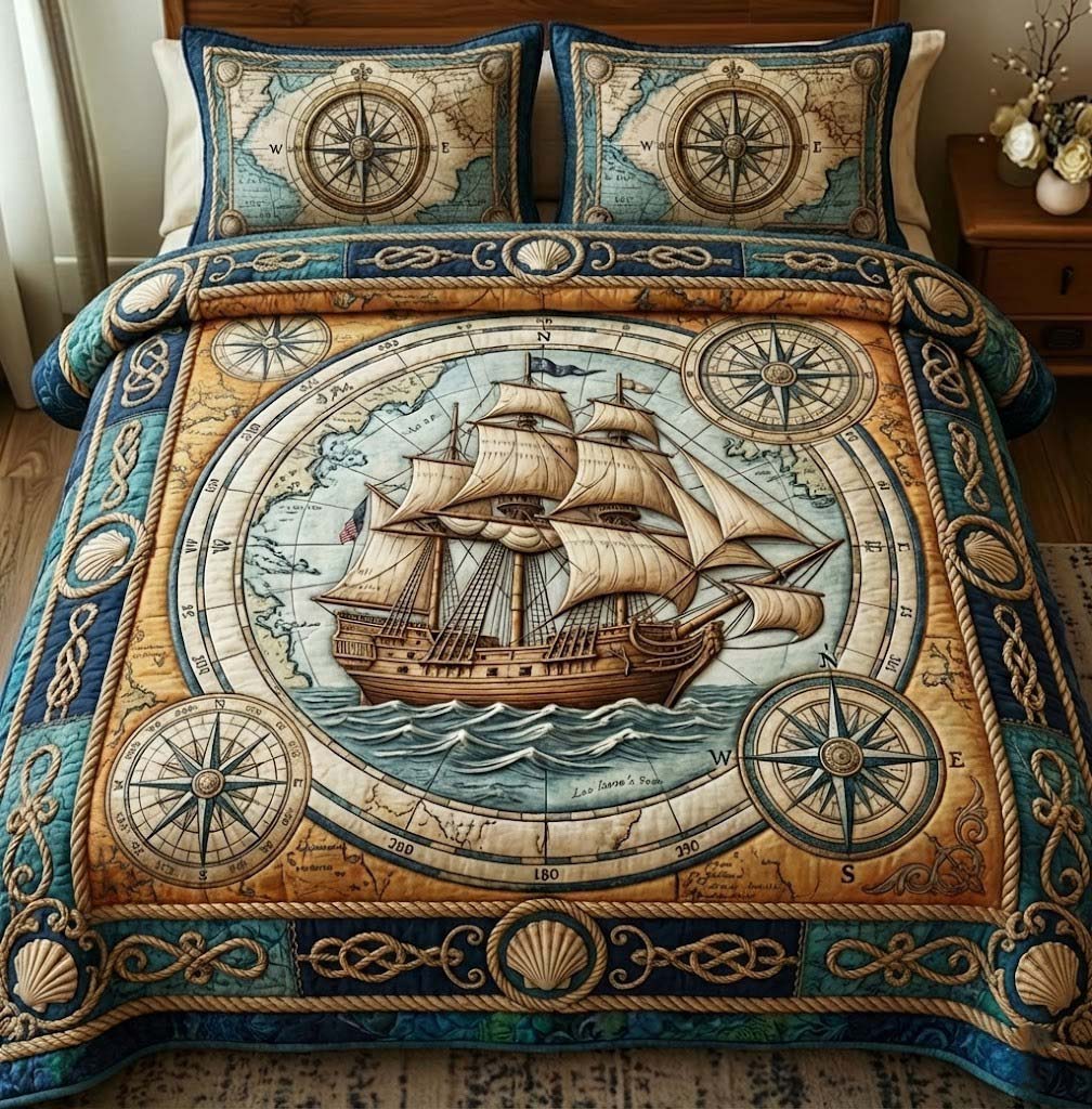 Ocean Breeze 3-Piece Quilted Bedding Set GFTOTG3004