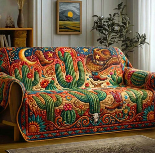 Desert Cactus Quilted Sofa Cover GFTOTG3037