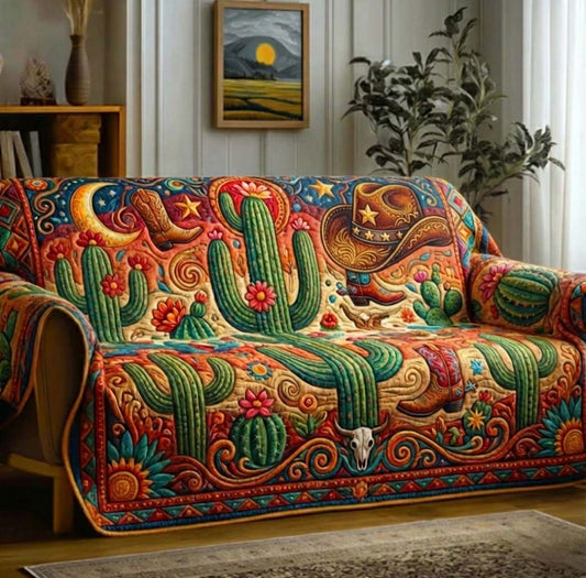 Desert Cactus Quilted Sofa Cover GFTOTG3037