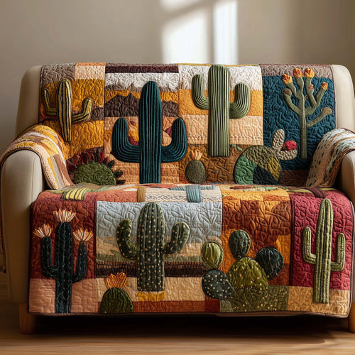 Patchy Cactus Quilted Sofa Cover GFTOTG3038