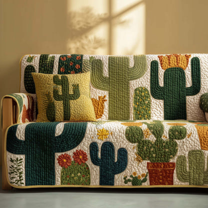 Patchy Cactus Quilted Sofa Cover GFTOTG3040